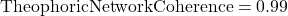 \text{TheophoricNetworkCoherence} = 0.99