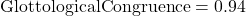 \text{GlottologicalCongruence} = 0.94
