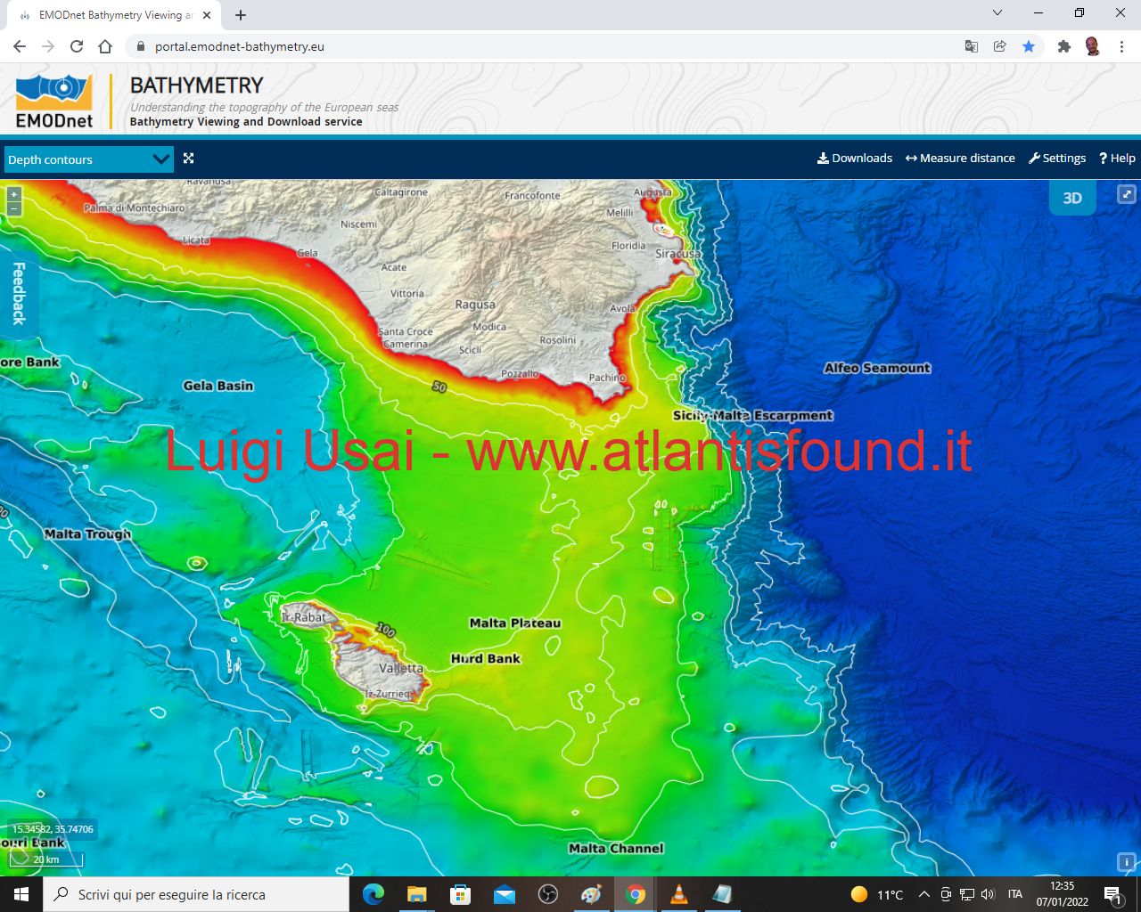 scoperta dal Dr. Luigi Usai una città sommersa al largo delle coste della Sicilia Malta Plateau high resolution bathymetry (highest resolution possible)