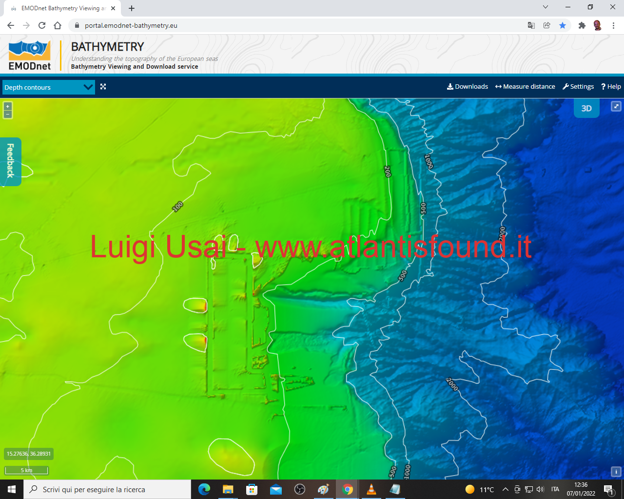 scoperta dal Dr. Luigi Usai una città sommersa al largo delle coste della Sicilia