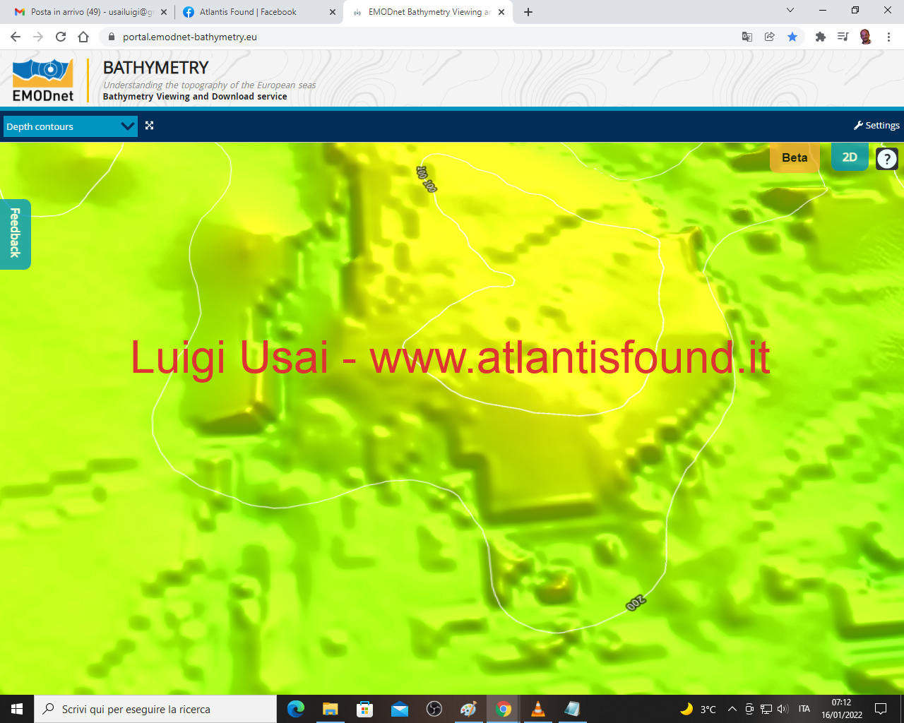 The Pillars of Hercules, submerged in the Birsa Bank seamount in the Sicilian Channel