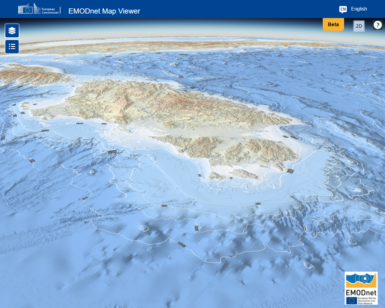 3D batimetrio de la Mezolita Atlantiko nun konata kiel Mediteranea Maro 5