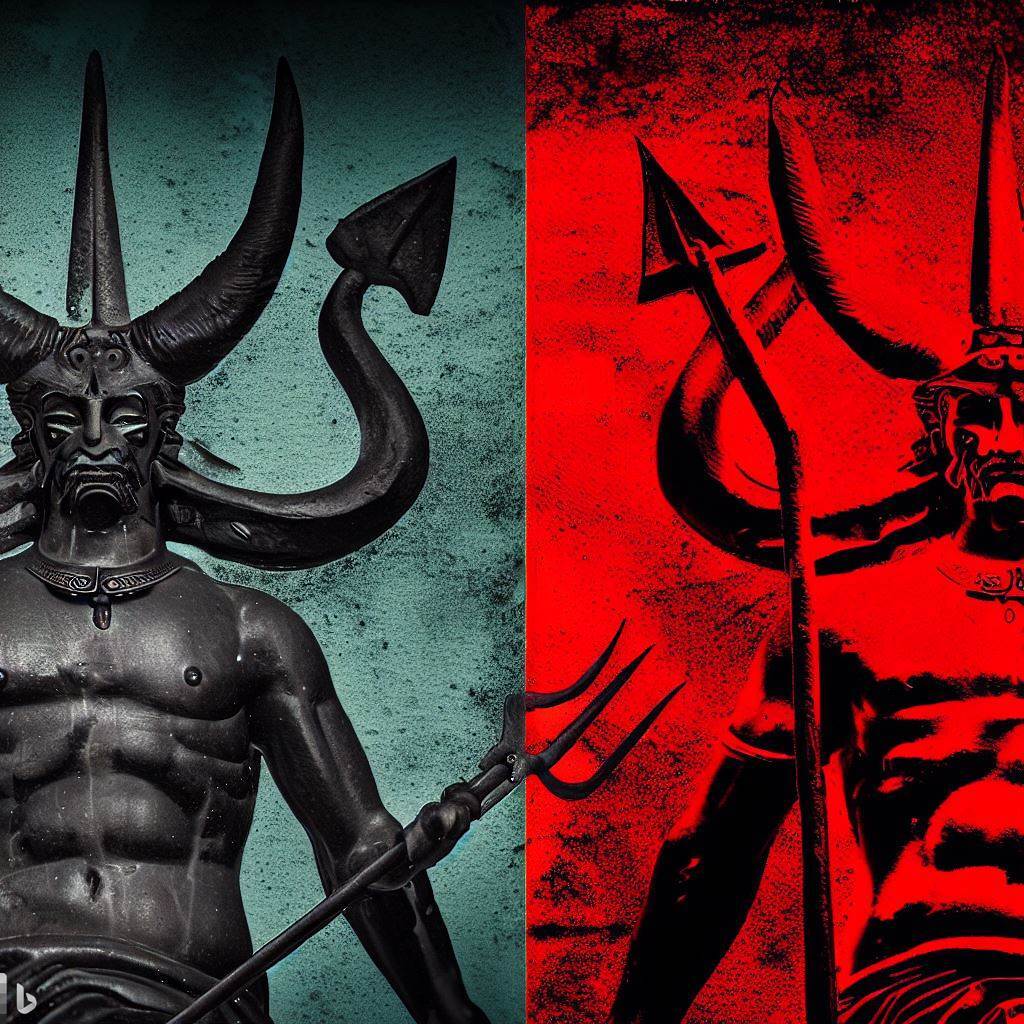 Cristianización del simbolismo atlante corso sardo: Poseidón, dios de los mares, se convierte en Satán, dios del inframundo
