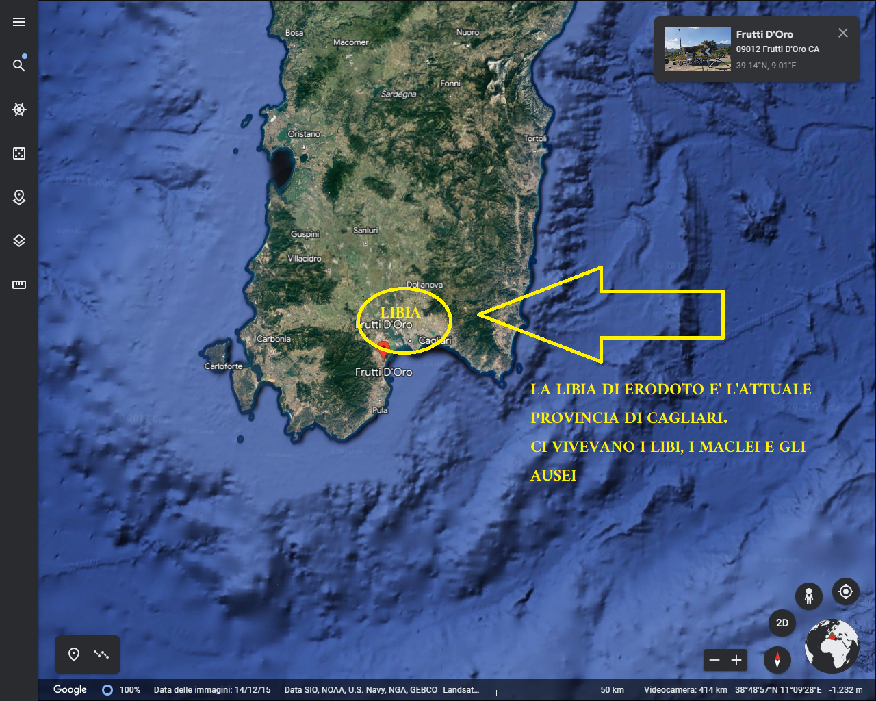 La Libye d'Hérodote est la province de Cagliari